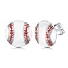 SHUSUKUE Baseball Earrings for Women Sterling Silver Baseball Stud Earrings