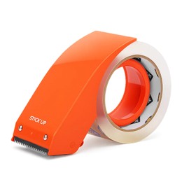 STICK UP Heavy Duty Packing Tape with Dispenser, 1 Roll, 1.88" x 65 YDs, Clear Strong Adhesive Package Sealing Tape for Shipping Moving Boxes, Mailing Supplies and Storage