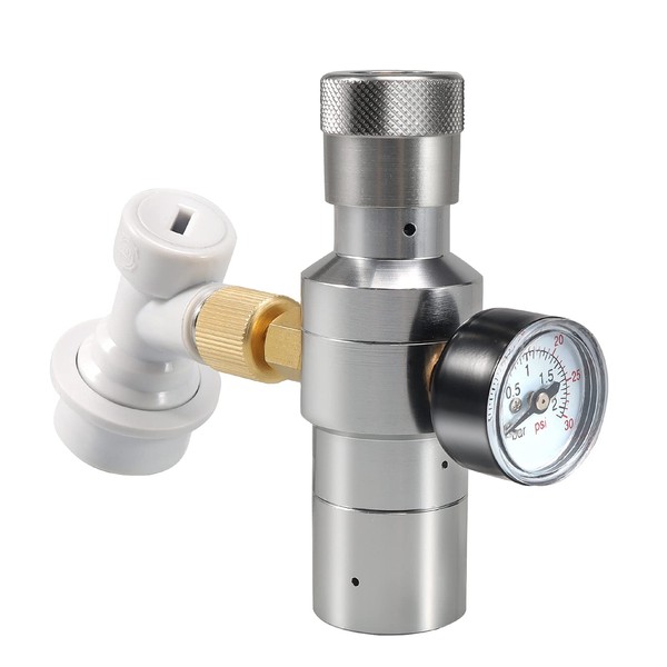 Beer Keg Charger Dispenser, Mini CO2 Regulator 0-30 PSI Keg