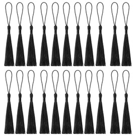 PINEPAN Tassel Pendants, Pack of 100 Tassels, Mini Soft Tassels, Silky Handmade Tassels, Colourful Tassels, Handmade Small Tassels for Souvenir Bookmarks, DIY Craft Accessories