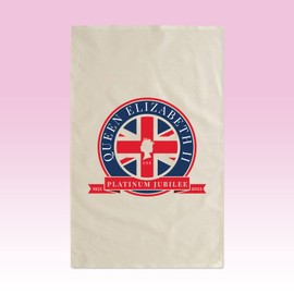 SmartyPants Queen's Platinum Jubilee 2022 EHR Tea Towel - Queen Elizabeth Her Majesty 70 Years Commemorative Memorabilia Souvenir Royal Celebration Anniversary British Kitchen (Natural Prime)