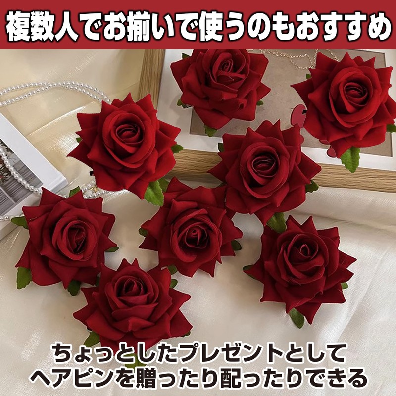 HAMILO Rose Flower Hairpin Hair Ornament Brooch Bride Bridal Decor