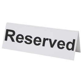 12 Flexible Plastic Reserved Table Signs - BarBits Tabletop Tent Type Sign Perfect for Restaurants, Bars, Cafe