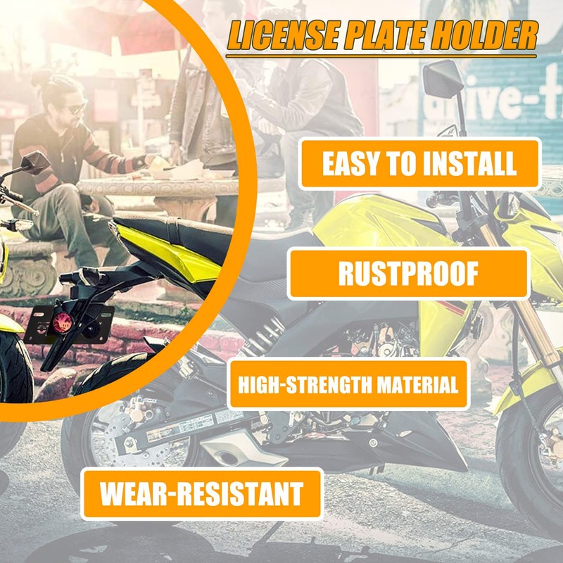 RANSOTO Motorcycle Z125 Fender Eliminator Kits License Plate Holder Compatible