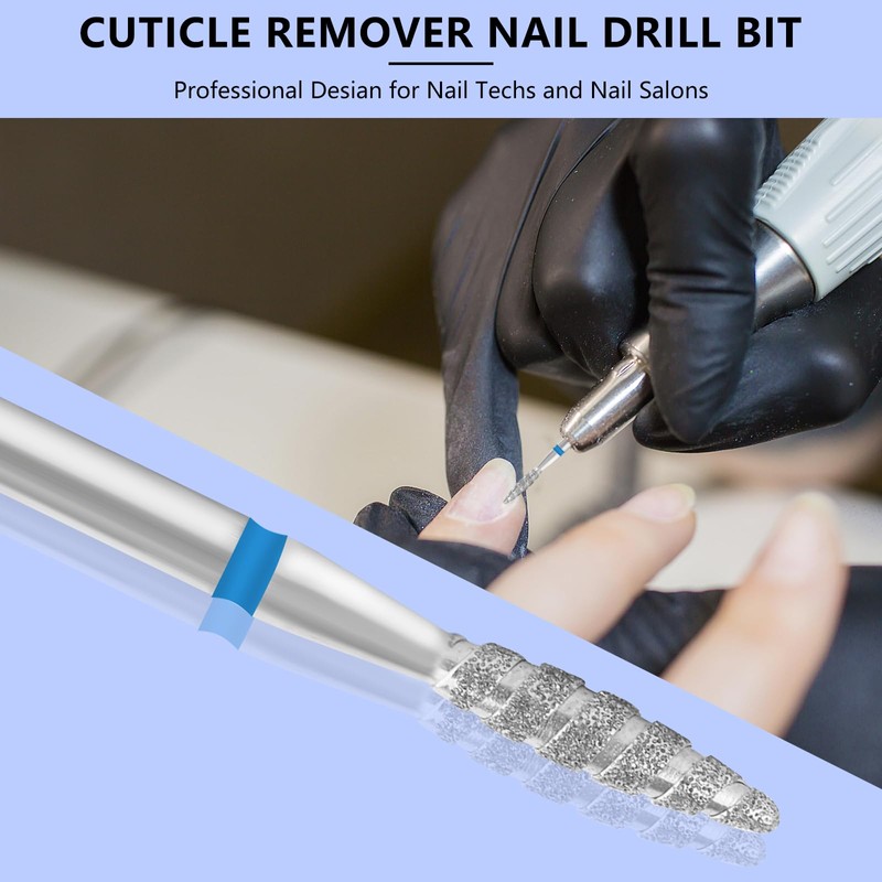 C12rtive Medium Nail Drill Bits Diamond Carbide Spiral FrameCuticle Remover