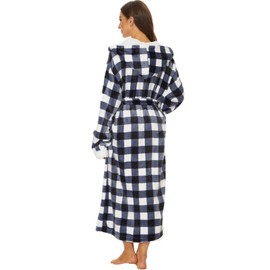 Devirld Plush Robes Fleece Womens Robe, Fuzzy Fluffy Women's Bathrobe Soft Warm Female Bathrobes Long