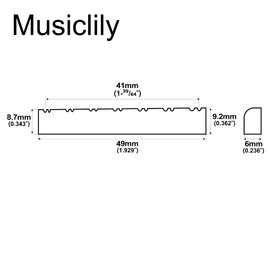 Musiclily 12-saiter Akustische Gitarre Knochen Sattel Bone Nut für 12-saiter Folk Gitarre,49x6x9,2mm (2 Stück)