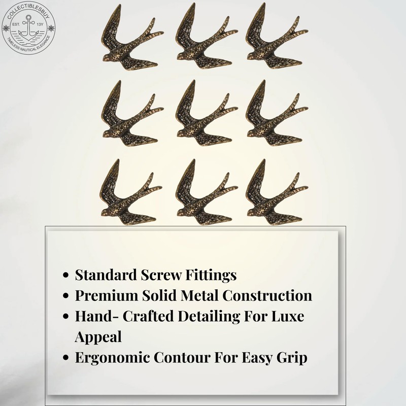 Antique Brass Eagle Drawer Knobs Vintage Bird Handles Decorative Metal