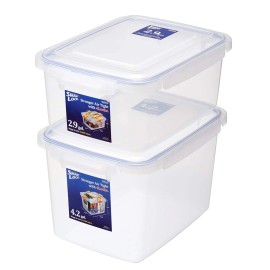 Lustroware Large Capacity Airtight Food Storage Container Set, 2.9 & 4.2 Gallon