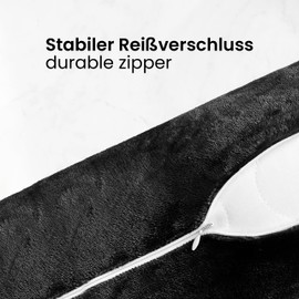 BaSaTex Pack of 2 Bolster Cushion Covers 15 x 40 cm Cashmere Touch | Neck Roll Cover Oeko-Tex Certified | 100% Microfibre Plush | Colour: Black