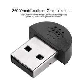 USB Mini Recording Microphone, 360° Omnidirectional Portable Studio Speech Audio MIC Adapter Suitable for Web Chat, Network Video Conferencing, Network Recording(BLACK)