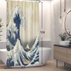 SDOTPMT 41x63inch Japanese Ocean Waves Shower Curtain Abstract Sea Wave