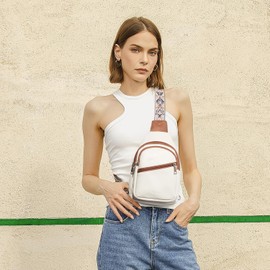 Telena - Riñonera para mujer, bandolera de piel vegana con correa ajustable