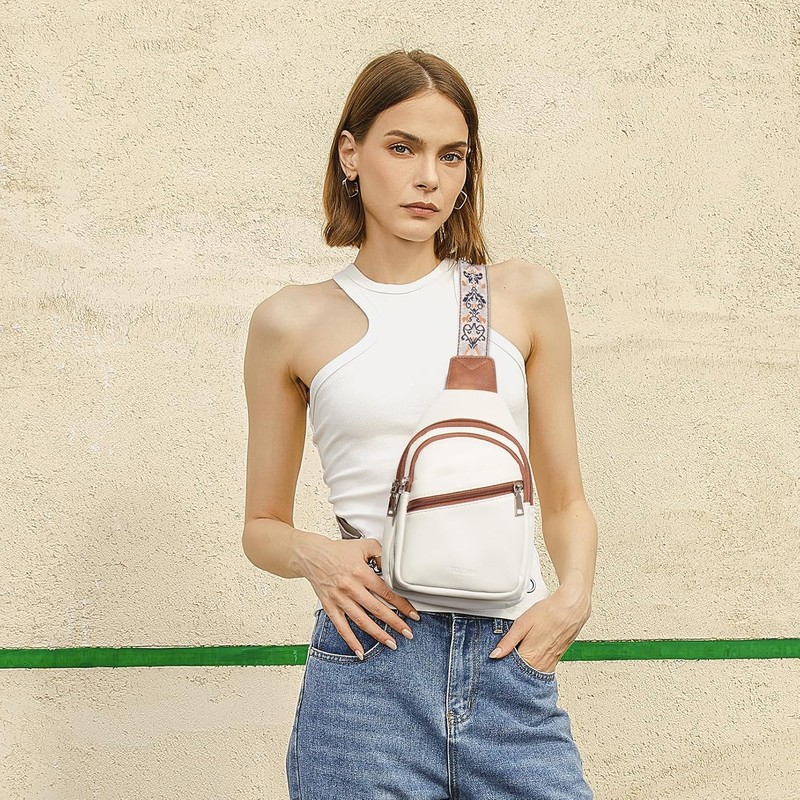Telena - Riñonera para mujer, bandolera de piel vegana con
