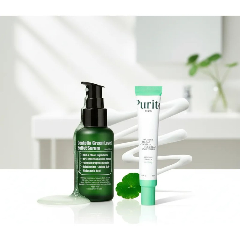 Kit Centella: Sérum Facial Calmante 60ml + Eye Cream Unscented