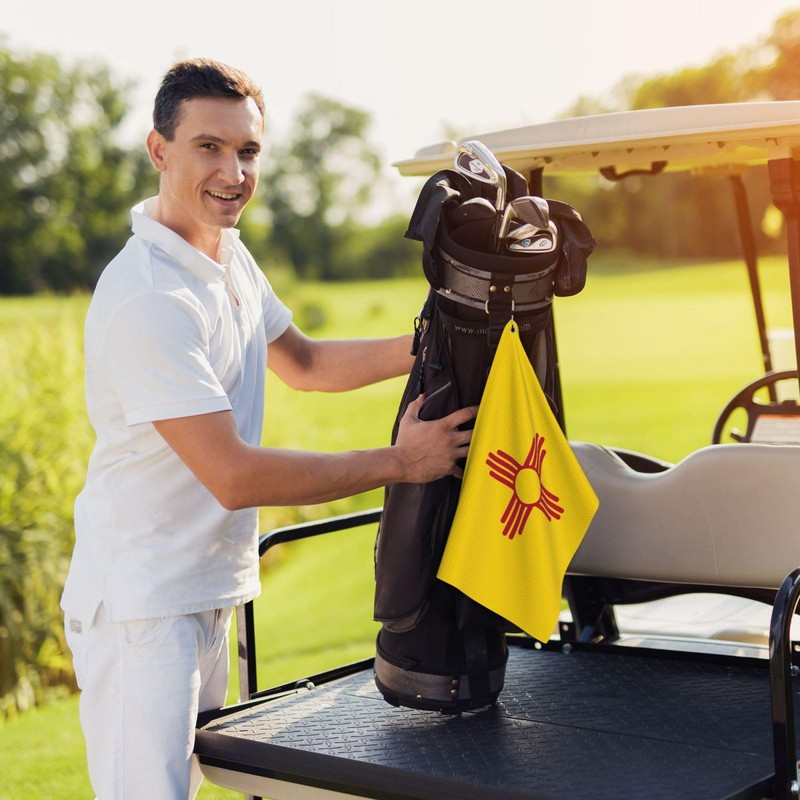 ZKPeFeH New Mexico State Flag Golf Towel with Carabiner Clip