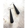 Black Matte Long Teardrop Lucite Statement Earrings