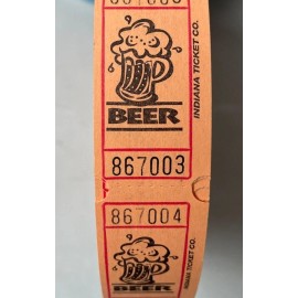 Indiana Ticket Company 4 Rolls of 2000 Ea Beer Tickets Single Stub Carnival Festival Raffle 8000 Total - Orange