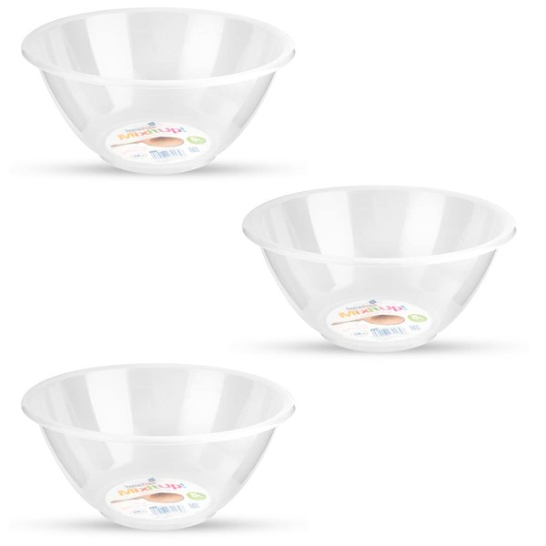 Homeshopa Plastic Mixing Bowl, 3 Pack 5 Litre Reusable Kitchen