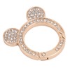 10pcs Rhinestone Spring O Rings Cute Bear Head Zinc Alloy