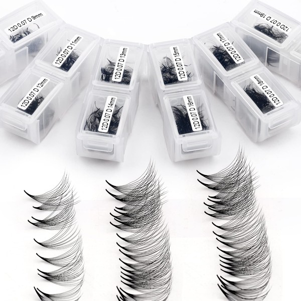 12D Premade Fans Eyelash Extensions 1200PCS Pre Made Fans Lashes