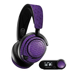 MightySkins Glossy Glitter Skin Compatible with SteelSeries Arctis Nova Pro - Purple Diamond Plate | Protective, Durable High-Gloss Glitter Finish | Easy to Apply and Change Styles | Made in The USA