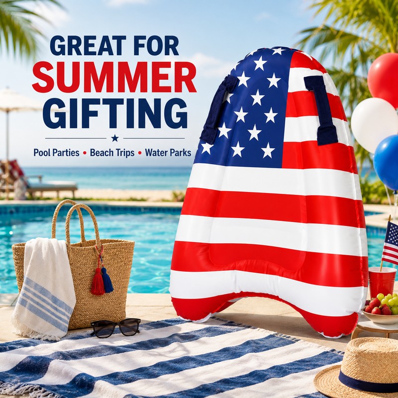 Inflatable Pool Float Raft for Summer Swimming – Patriotic Flag