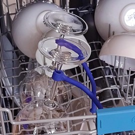 HJYZY 21cm Dishwasher Attachment Dishwasher Wine Glass Protector Tether Protecting wine glasses from damage in the dishwasher Blue 6 pcs