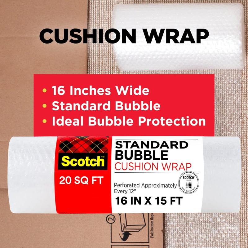 Scotch Cushion Wrap, 16 in x 15 ft., 1 Roll/Pack