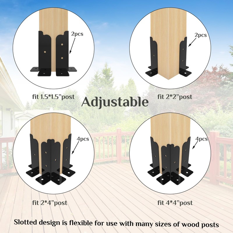 Missippibase 8 PCS Adjustable Deck Support - Fit 2x2, 2x4,