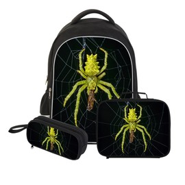 Dispalang Spider Backpack Insulated Lunch Box Pencil Case Animal Design Kids Children School Bag Set Laptop Bookbag for Boys Girls