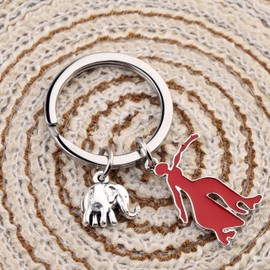 SEIRAA Sorority Gifts Elephant Charm Key Chain Jewelry for For Women Girls (Red charn keychain)