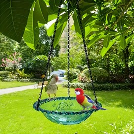 Hanging Bird Feeder, Hanging Bird Bath, Bird Feeder for the Garden, Bird Feeder House for Birds, Suitable for Hanging in Your Garden, 23.5 x 40 cm