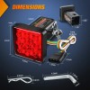 Nilight LED Brake Light Trailer Hitch Cover Square Red Lens