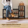 YATINEY 3-Tier Shoe Rack Bench, Wooden Shoe Storage Bench, Industrial