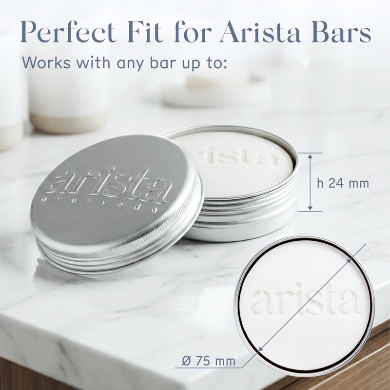 Arista Shampoo Bar Holder, Aluminium Travel Soap Case with Lid