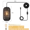 Ruzectt Ruzectt Plug in Pendant Light Rattan Hanging Lights with