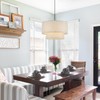 VILUXY Drum Fabric Pendant Light Farmhouse White Chandelier Double Drum