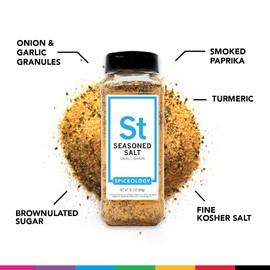 Spiceology - Seasoned Salt - Use On: French Fries, Tater Tots, Steak, Chicken, Fish, Veggies - Seasoning Salt - Spices and Seasoning - BBQ Rub - Gourmet Rub - Grilling Spices - 35.2 oz