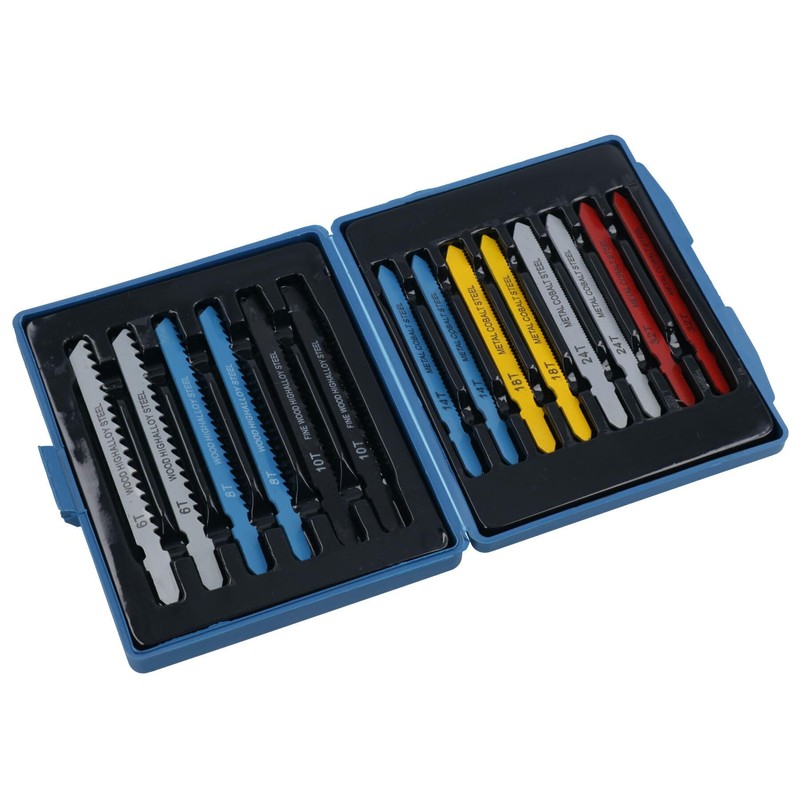 14pc Assorted Jigsaw Blades Set for Metal Wood Plastic T