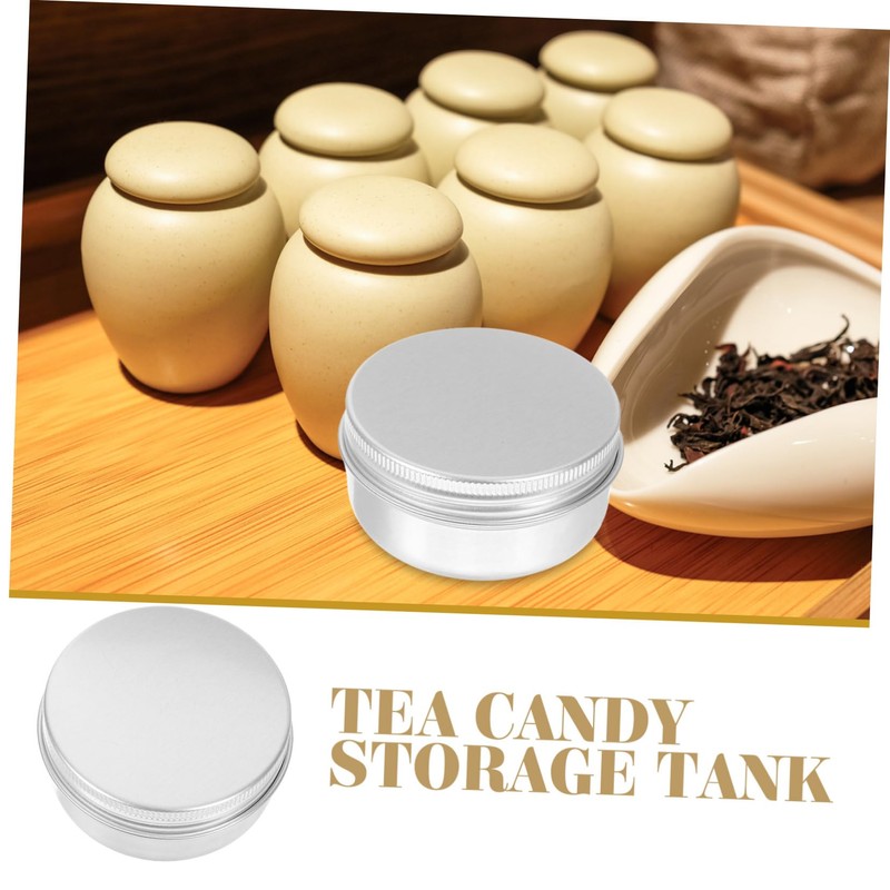 Gatuida 18pcs Spice Container Lip Balm Tin Round Aluminum Tin
