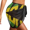 JEOCODY Jamaican Flag Women Chiffon Short Sarongs Cover Ups Beach
