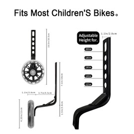 WUBAYI Bike Stabilisers for Childs Bikes,Bicycle Training Flash Wheels for Kids,Children Bike Stabilizers Support Wheels 12 14 16 18 20 Inch with Adjustable Bicycle Stabiliser Mounted Kit
