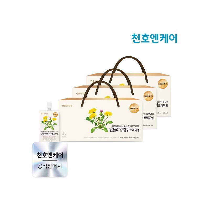 Cheonhoencare 천호엔케어 민들레엉겅퀴 프리미엄 30팩 3박스 /천호식품 Cheonho N Care