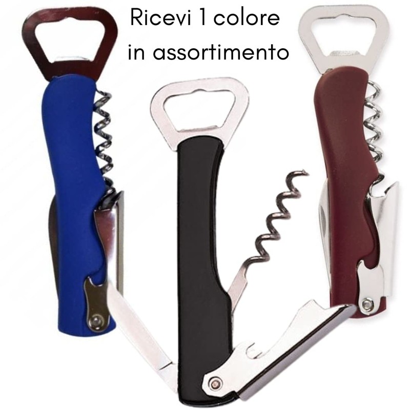 Corkscrew - Stainless Steel Bottle Opener Set + Pourer Cap