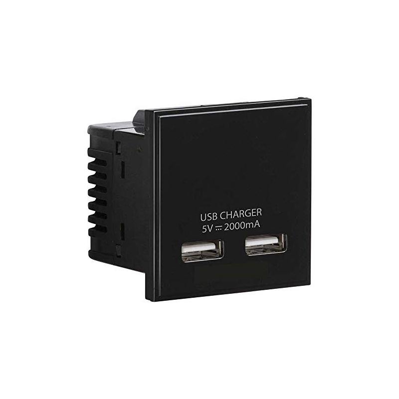 Knightsbridge NETUSBBK Dual USB Charger Module, Black, 2 A, 50