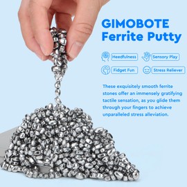 GIMOBOTE Original 500+ Ferrite Putty Silver, Fidget Toy Ferrite Rocks for Stress Relief, Sensory Toy for Adults & Teens 14+, Ferrite Stone Fidget Present for Office Holiday Stocking Stuffer