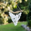 White - Handmade Raindrop Butterfly Recycled Glass Hanging Mobile Wind