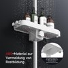 Rainsworth Shower Shelf, No Drilling, White, Tool-Free Installation, Height-Adjustable Shower