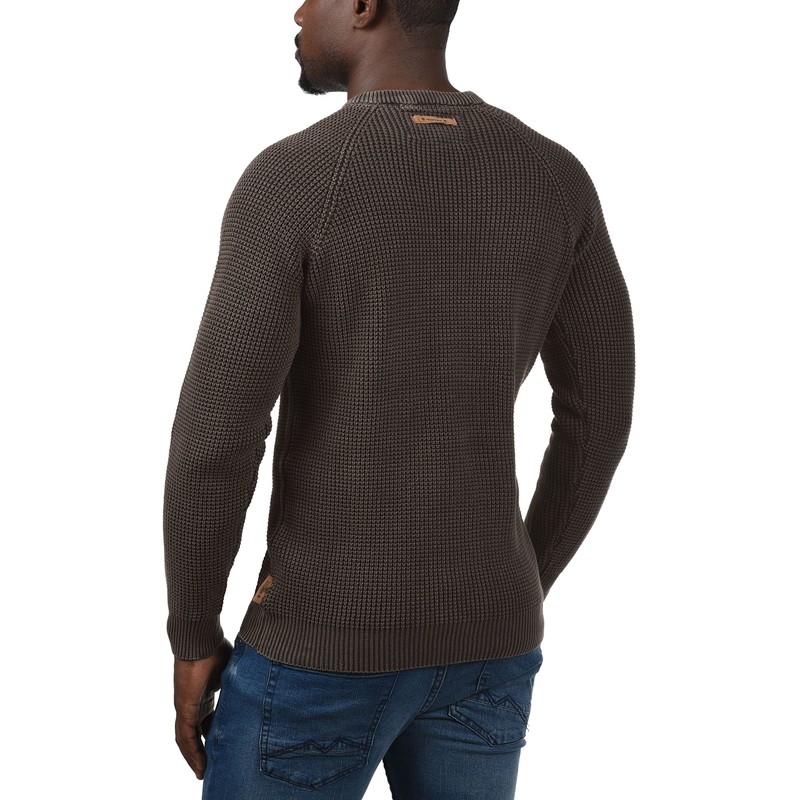 Indicode Men’s Rockford Chunky Knit Pullover Jumper with Crew Neck